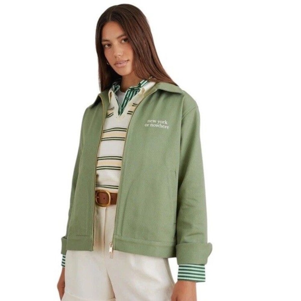 New New York or Nowhere NYON Sage Green MEMENTO FULL ZIP JACKET NEW XL NYC